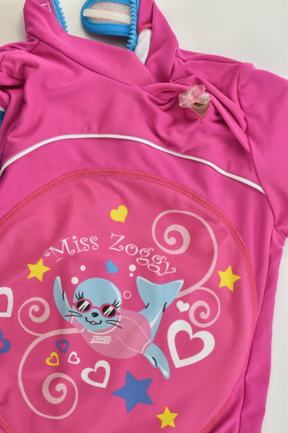 Zoggs Size 1-2 Swimsuit with Blow-up Inflatable