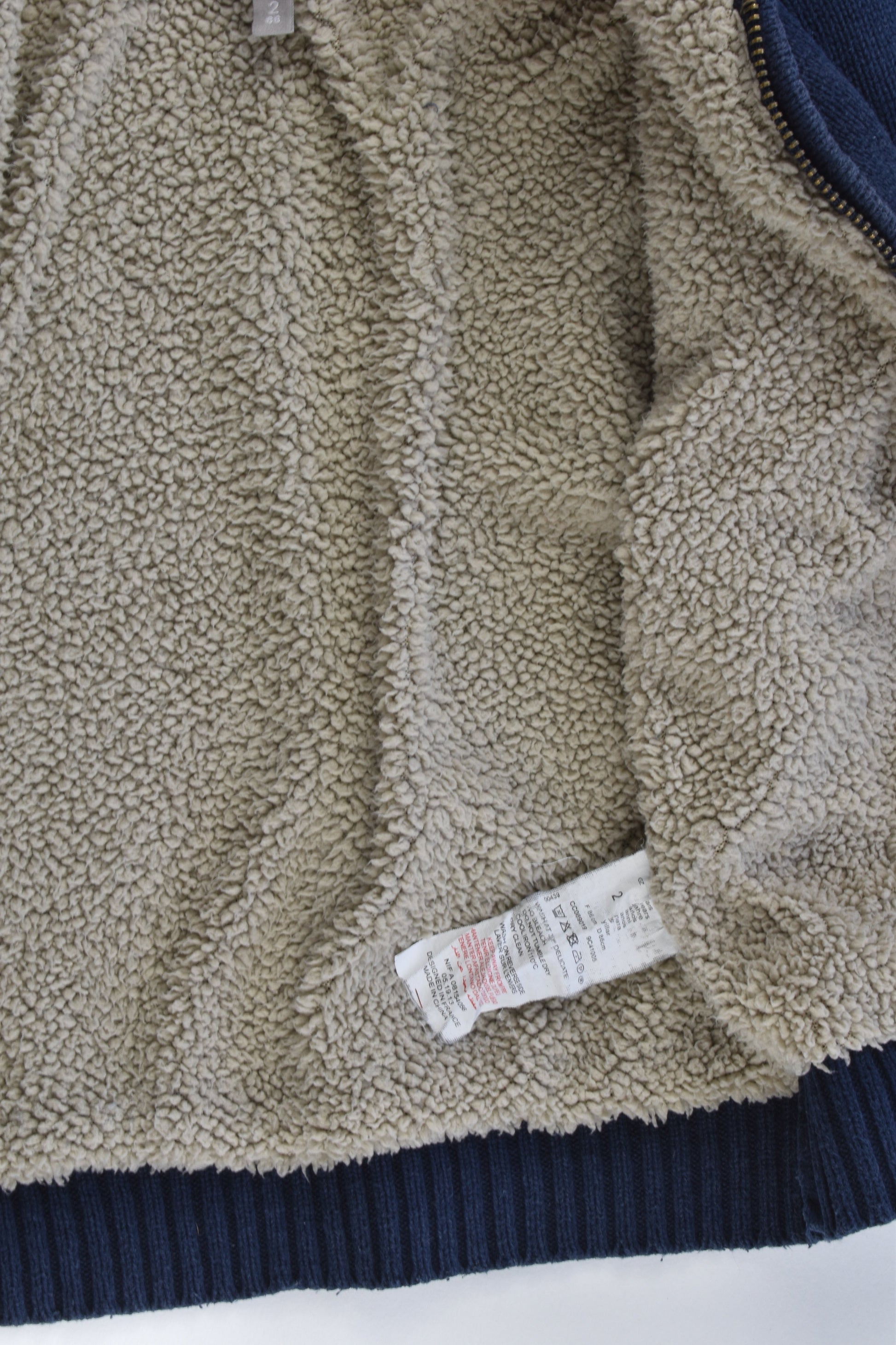 Absorba (France) Size 1-2 (86 cm) Knitted Hooded Jumper with Fluffy Lining