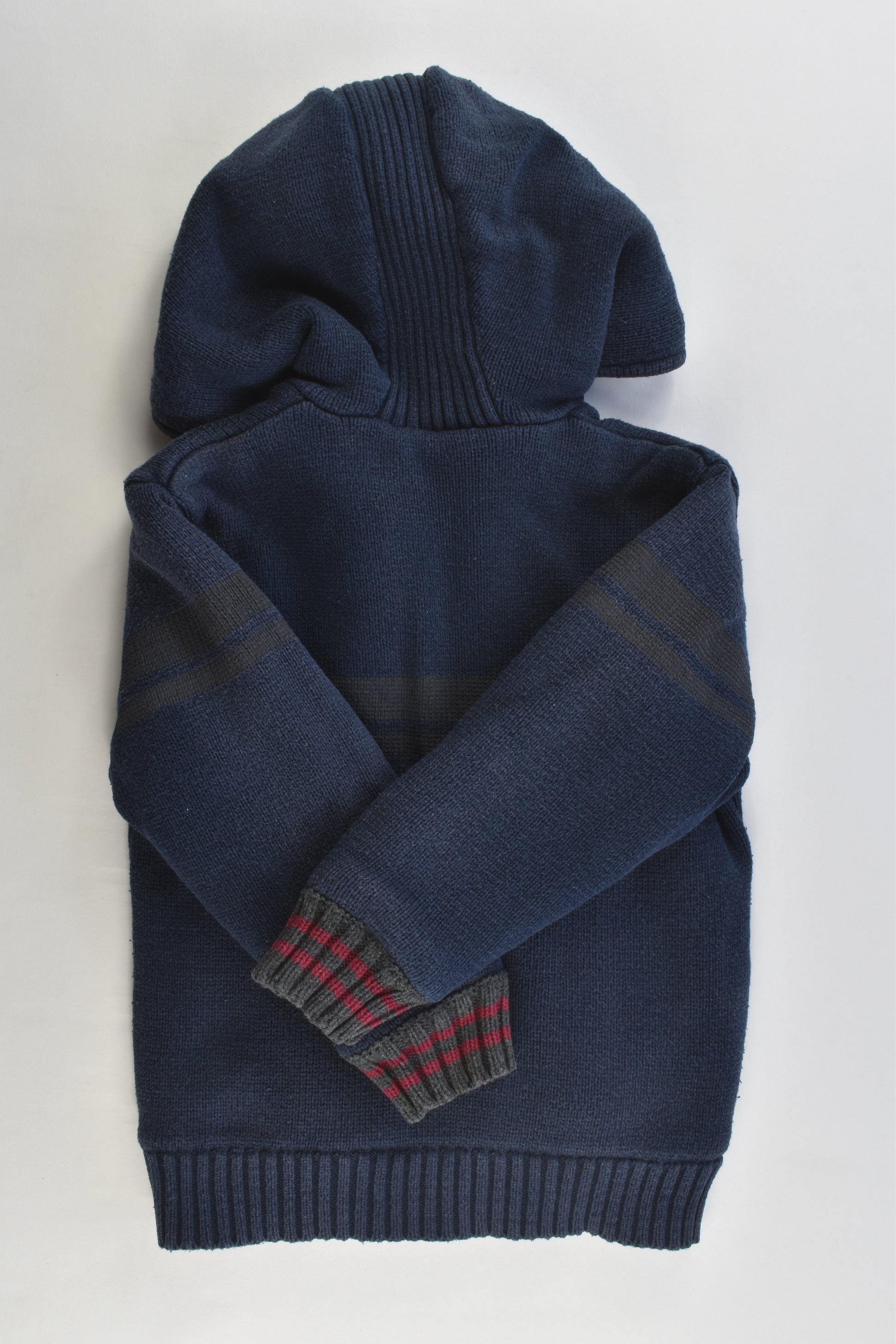 Absorba (France) Size 1-2 (86 cm) Knitted Hooded Jumper with Fluffy Lining