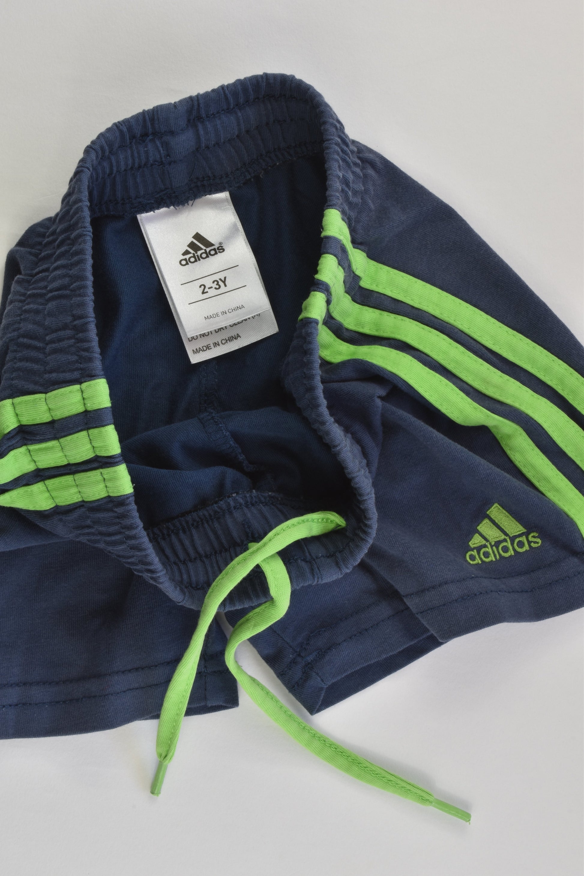 Adidas Size 2-3 Green Stripes Shorts