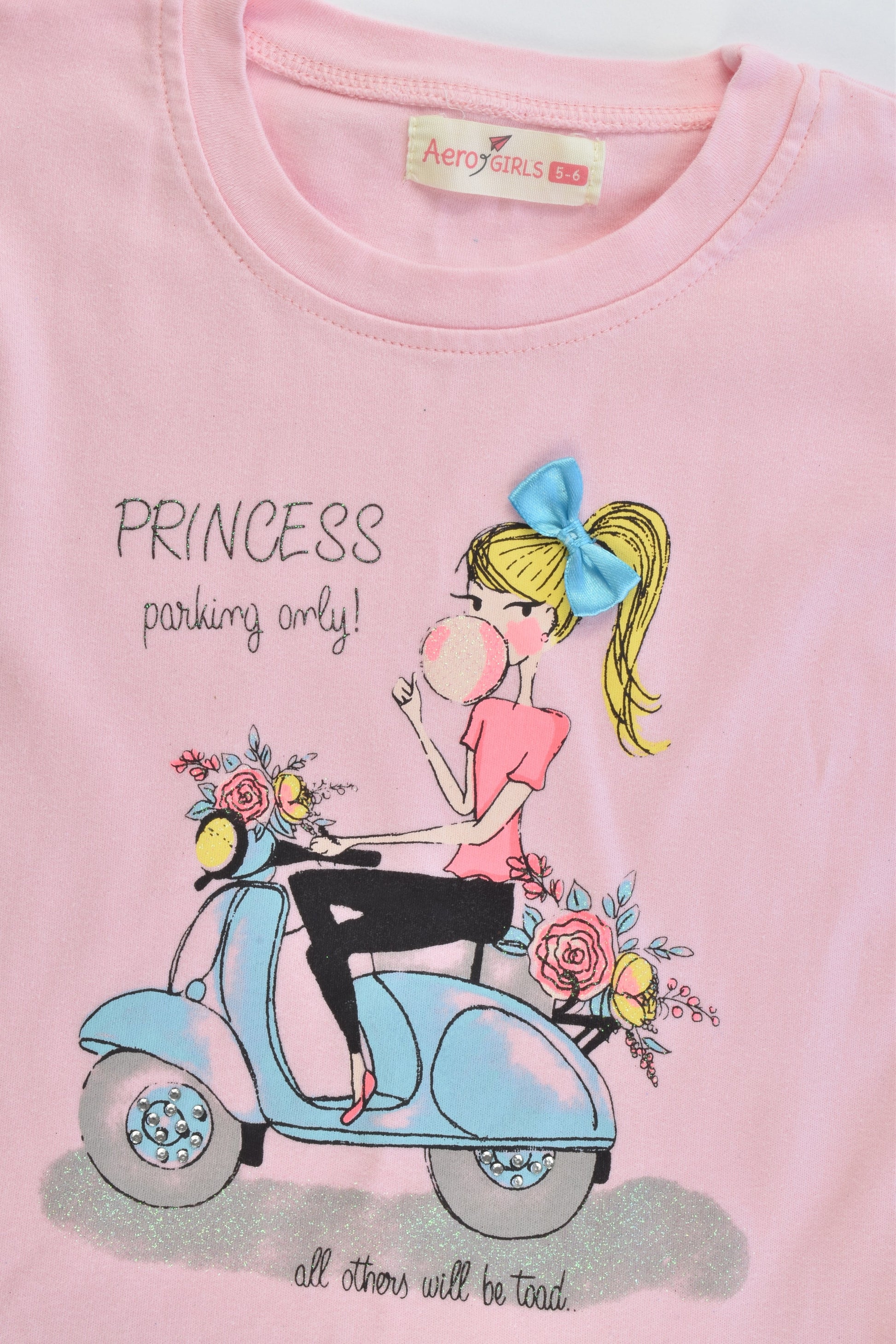 Aero Girls Size 5-6 'Princess Parking Only' Dress/Tunic