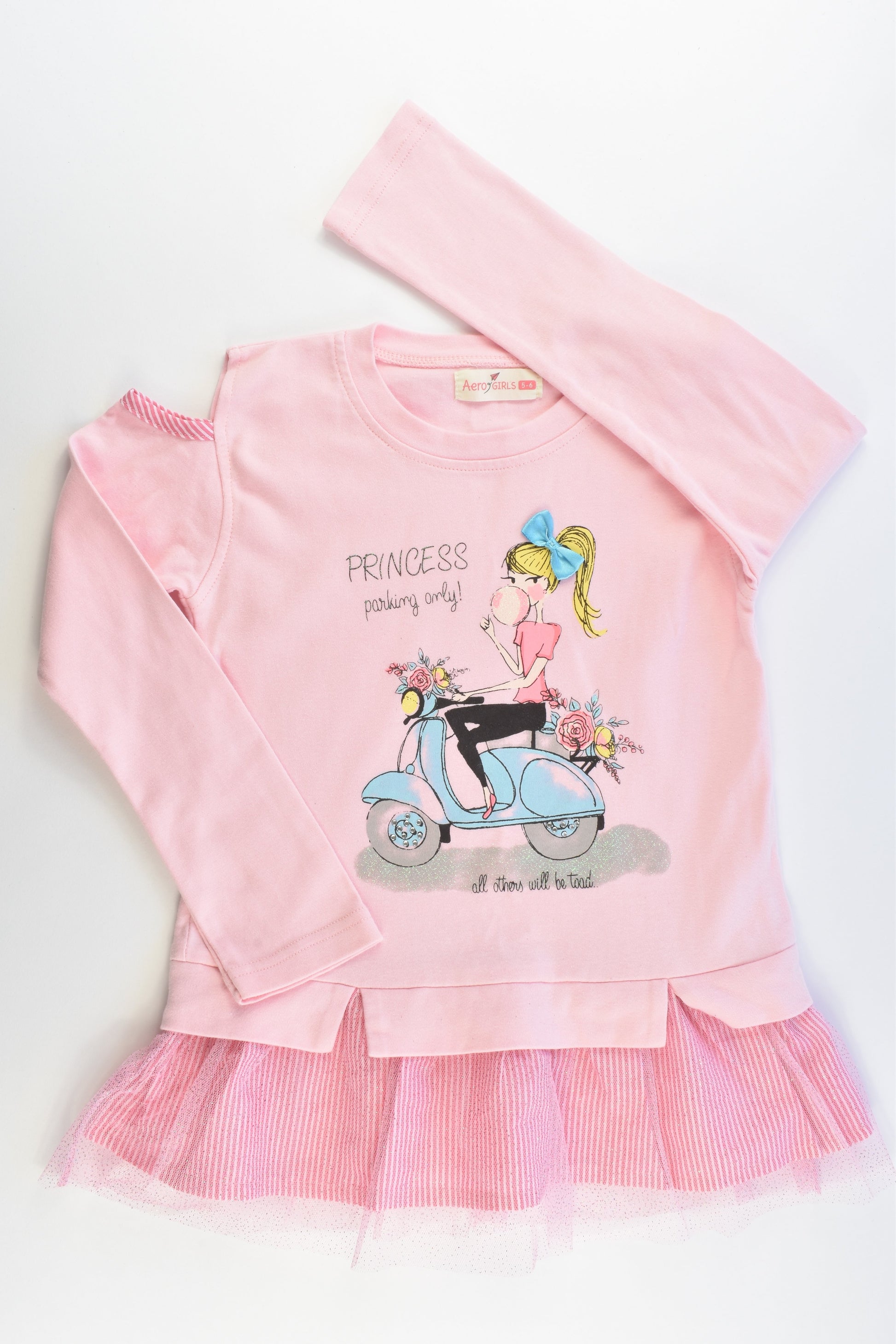 Aero Girls Size 5-6 'Princess Parking Only' Dress/Tunic