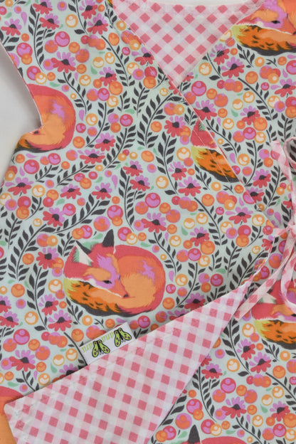 Ana Ara Size approx 0-1 Handmade Foxes/Checked Reversible Dress
