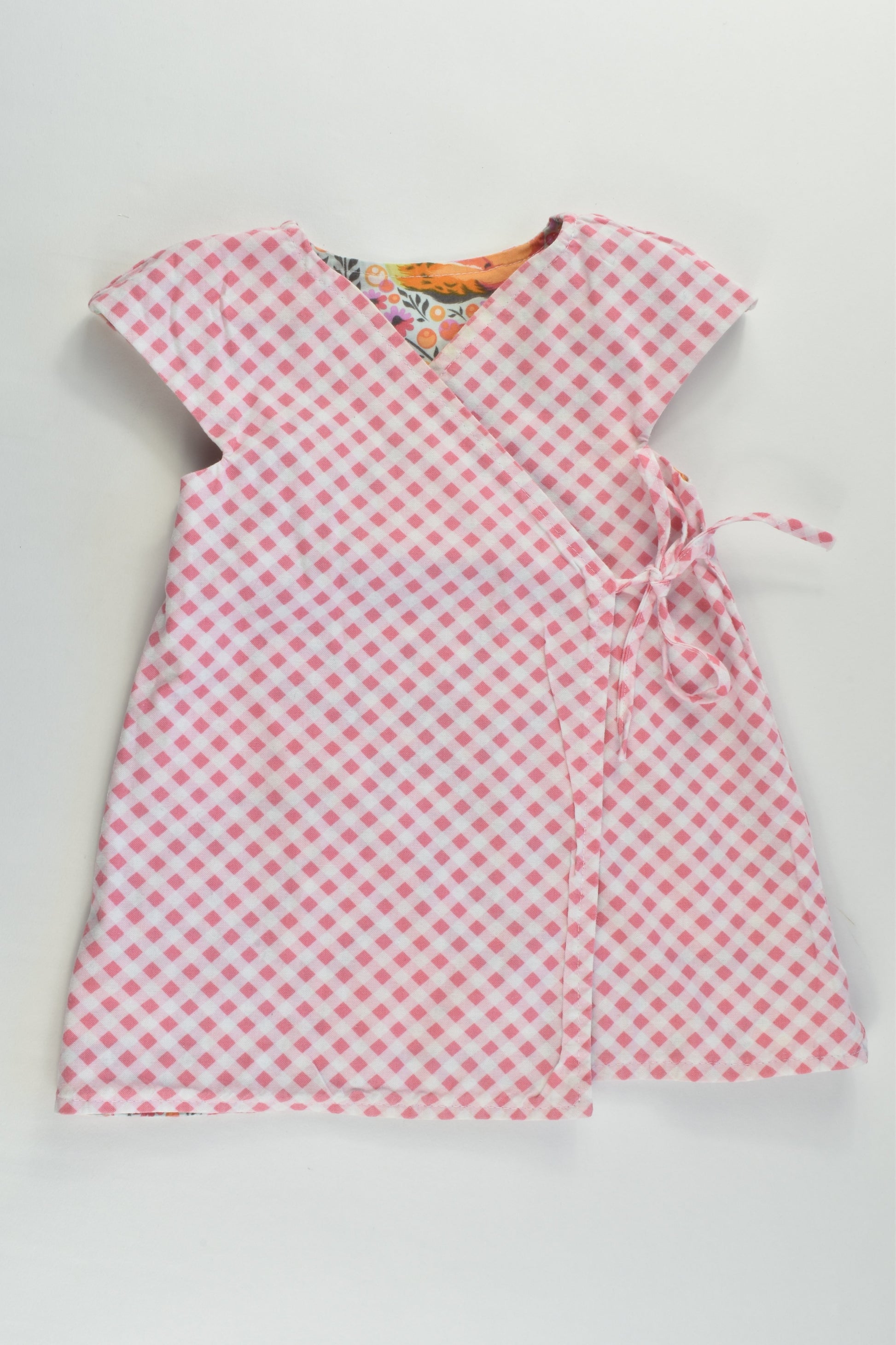 Ana Ara Size approx 0-1 Handmade Foxes/Checked Reversible Dress