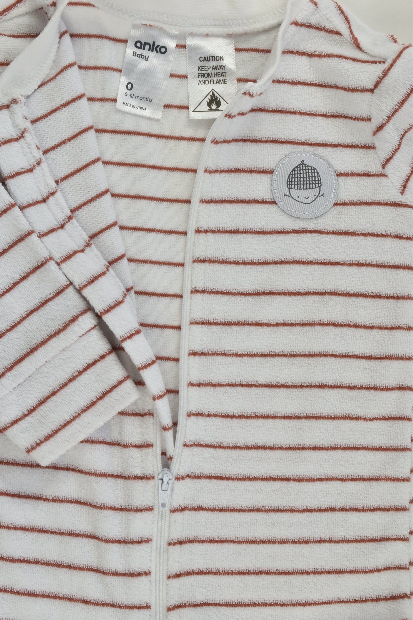 Anko Size 0 Acorn Footed Terry Romper
