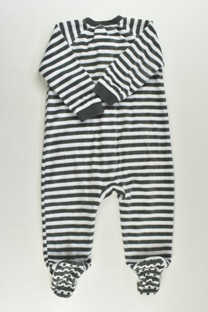 Anko Size 0 Footed Teddy Bear Pockets Velour Romper