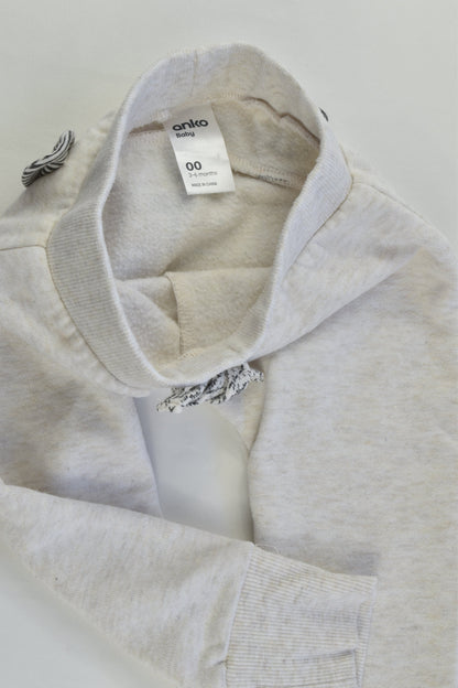 Anko Size 00 (3-6 months) Bear Back Track Pants