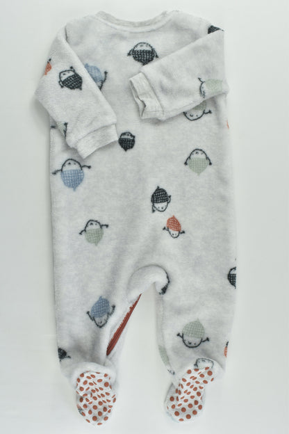 Anko Size 000 (0-3 months) Acorn Footed Fleece Romper