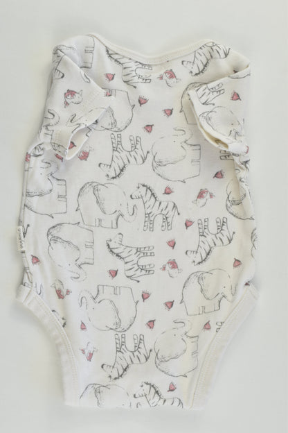 Anko Size 000 (0-3 months) Elephant, Zebra and Bird Bodysuit