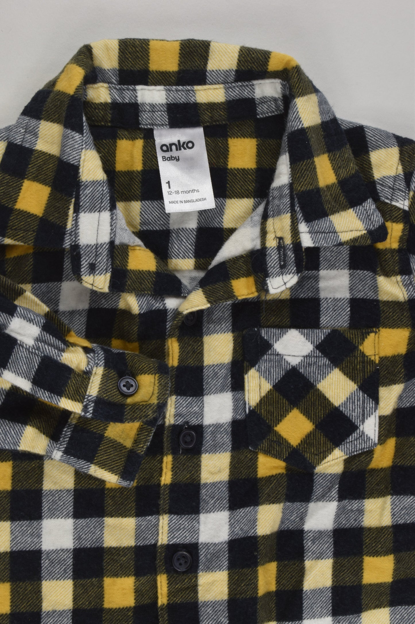 Anko Size 1 Checked Casual Winter Shirt