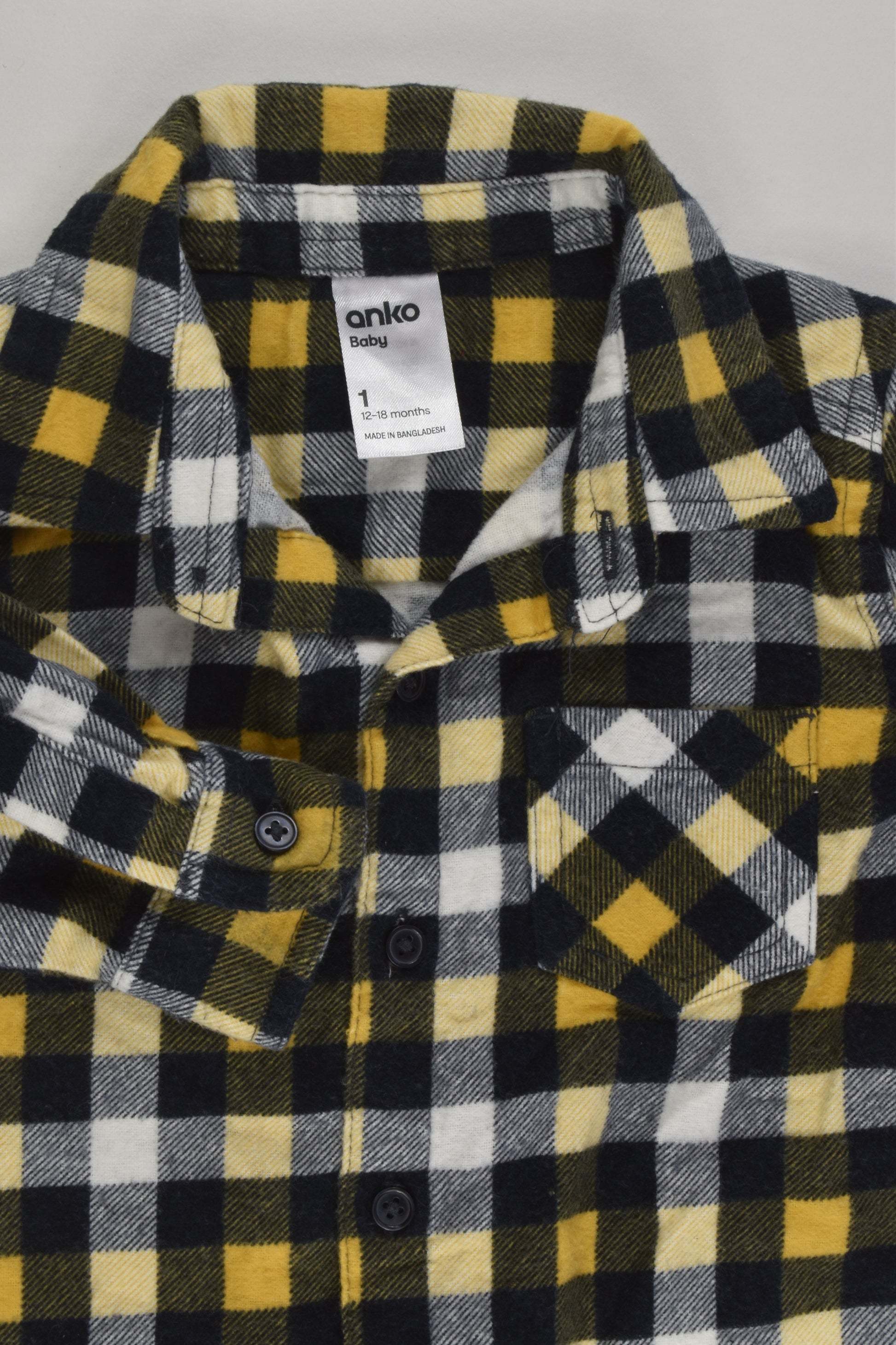 Anko Size 1 Checked Casual Winter Shirt