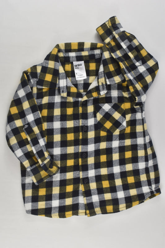 Anko Size 1 Checked Casual Winter Shirt