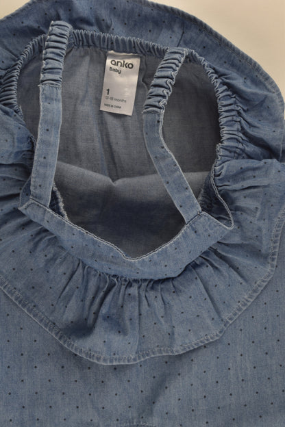 Anko Size 1 Lightweight Denim Playsuit