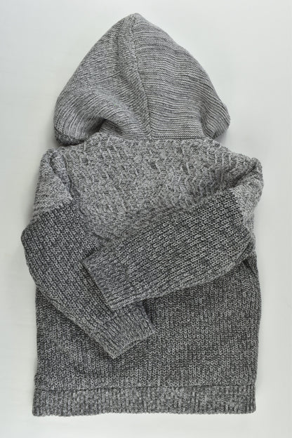 Anko Size 1 Warm Knitted Jumper wirh Hood and Fluffy Lining