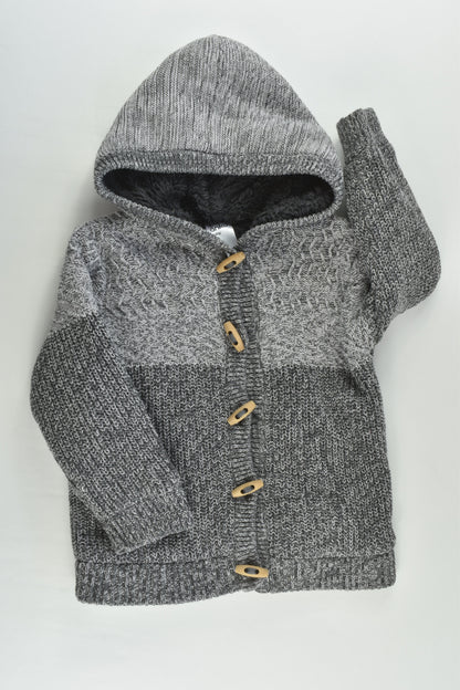 Anko Size 1 Warm Knitted Jumper wirh Hood and Fluffy Lining