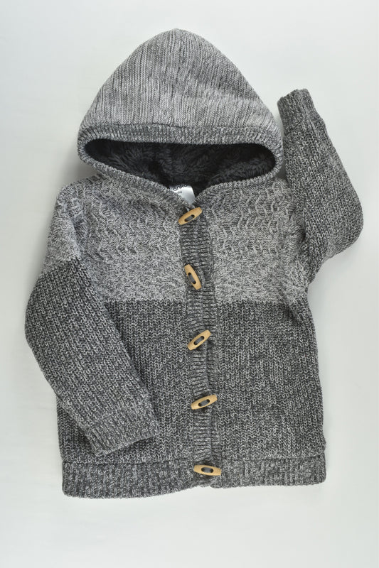 Anko Size 1 Warm Knitted Jumper wirh Hood and Fluffy Lining
