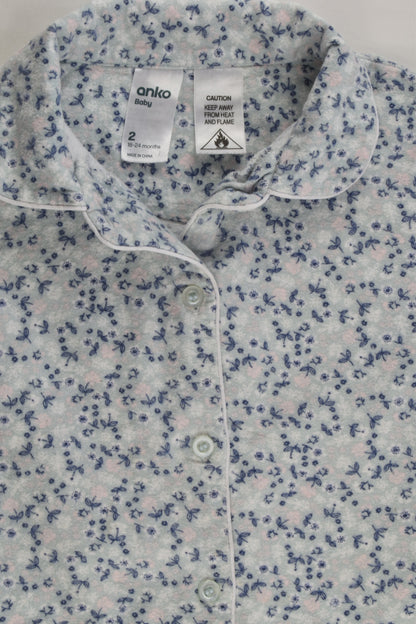 Anko Size 2 Floral Flannelette Pyjamas