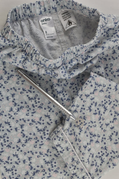 Anko Size 2 Floral Flannelette Pyjamas
