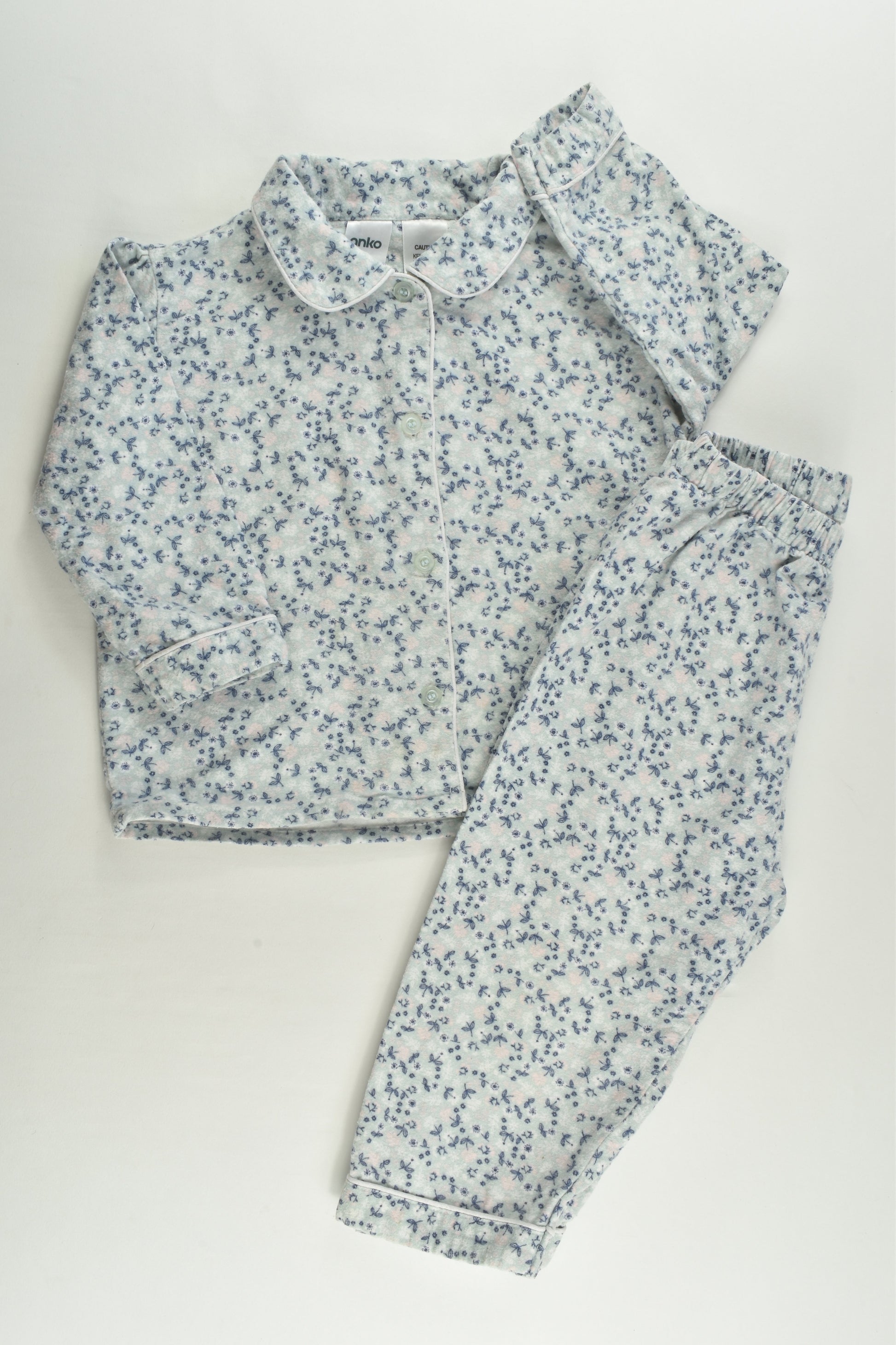 Anko Size 2 Floral Flannelette Pyjamas