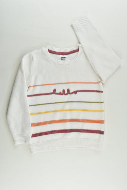 Anko Size 3 'Hello' Knitted Jumper