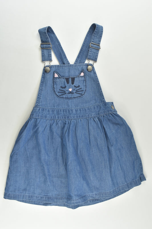 Anko Size 6 Lightweight Denim Pinafore with Cat Pocket