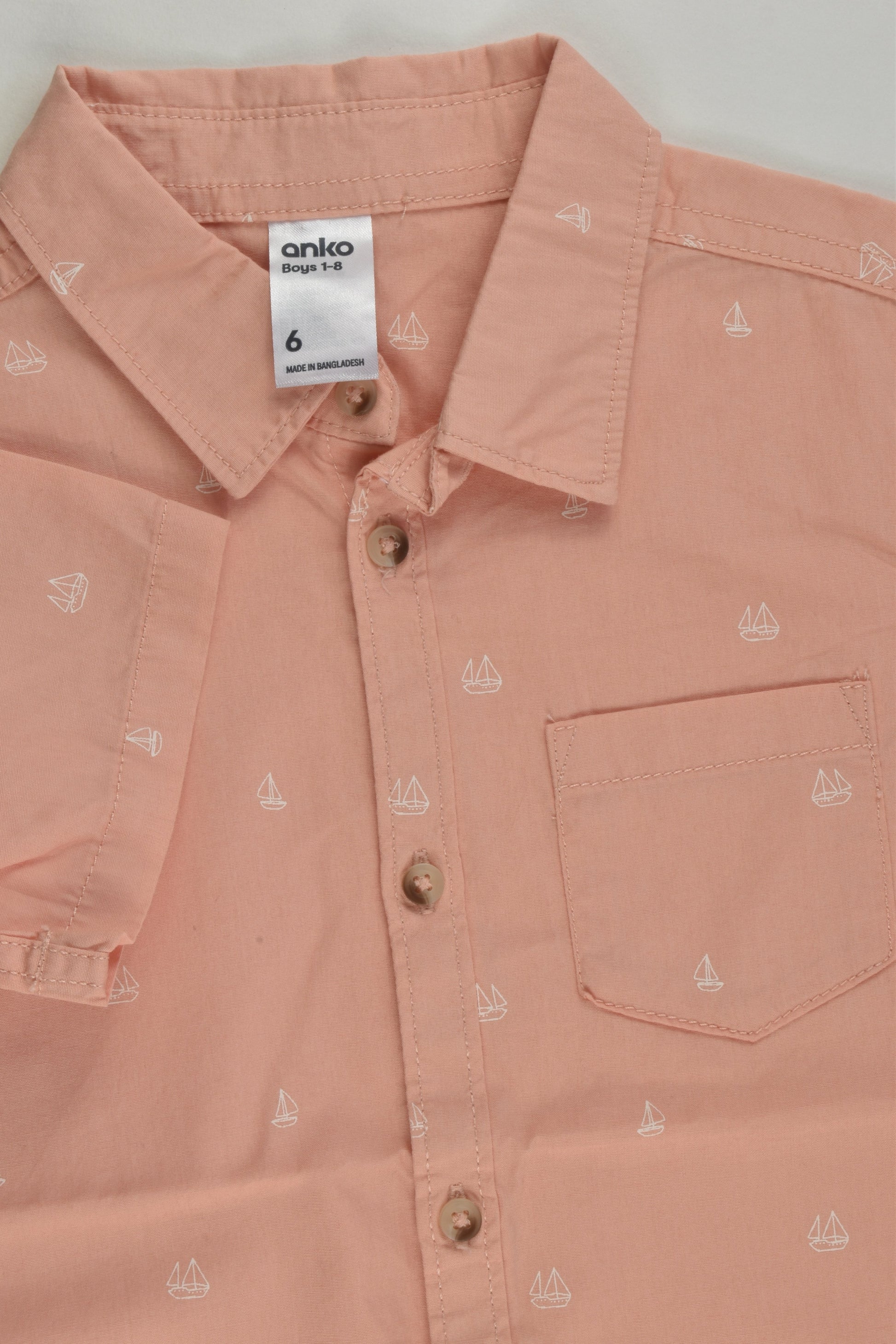 Anko Size 6 Sailboats Shirt