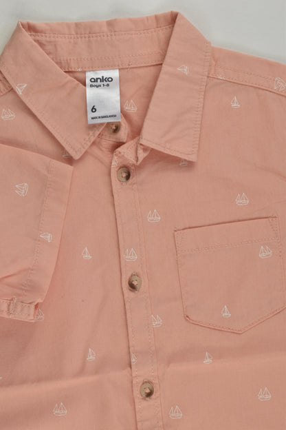Anko Size 6 Sailboats Shirt