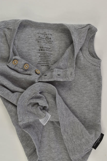 Aster & Oak Organic (AU) Size 1 Grey Henley Tank Top