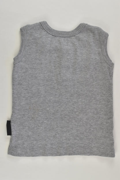 Aster & Oak Organic (AU) Size 1 Grey Henley Tank Top
