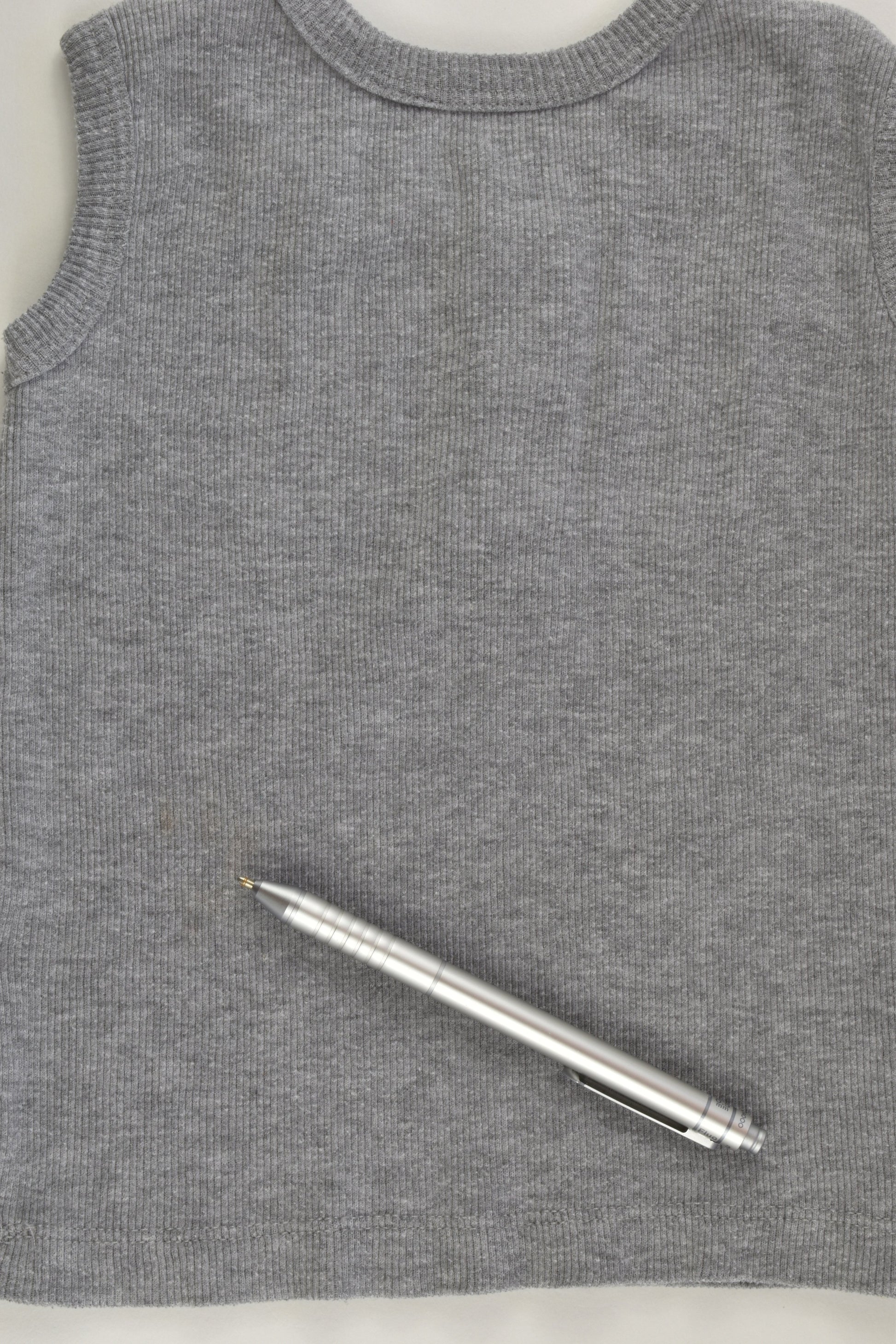 Aster & Oak Organic (AU) Size 1 Grey Henley Tank Top