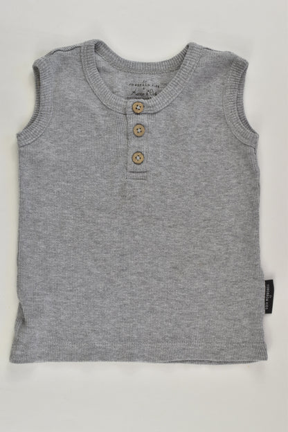 Aster & Oak Organic (AU) Size 1 Grey Henley Tank Top
