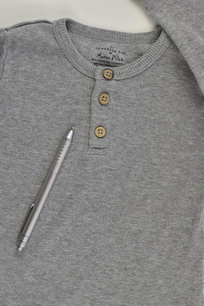 Aster & Oak Organic (AU) Size 2 Grey Henley Top