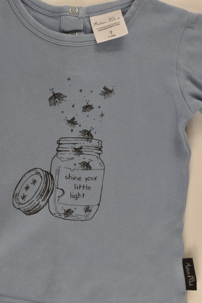 Aster & Oak Organic Size 2 'Shine Your Little Light' Top