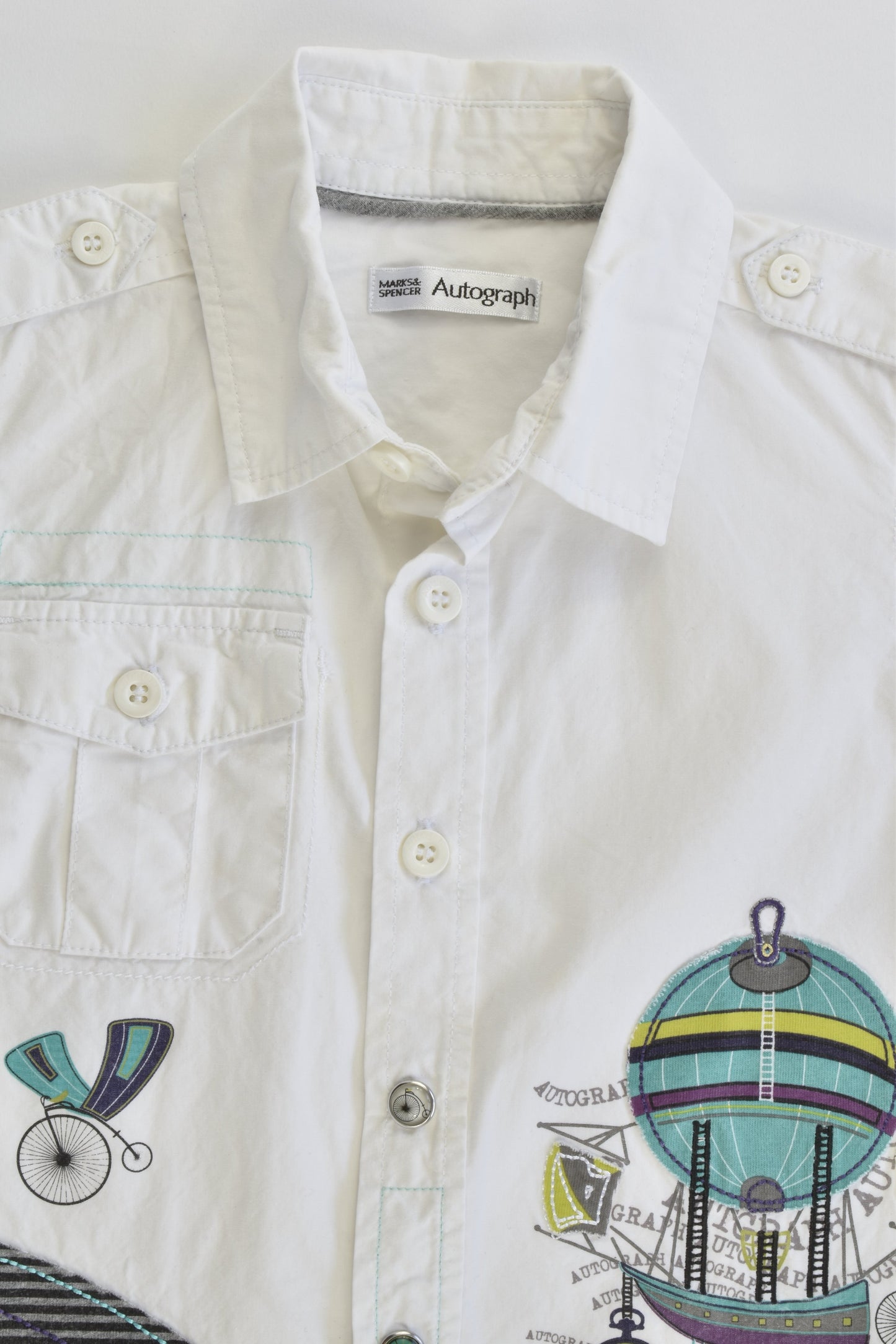 Autograph by Marcs & Spencer Size 1-2 (90 cm) Hot Air Balloon Collared Shirt