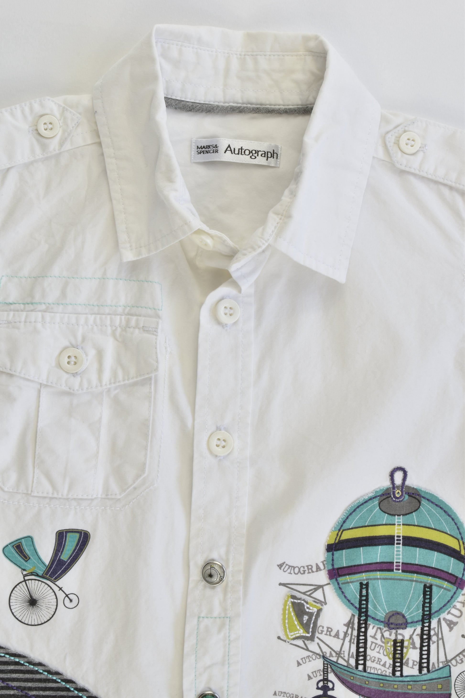 Autograph by Marcs & Spencer Size 1-2 (90 cm) Hot Air Balloon Collared Shirt