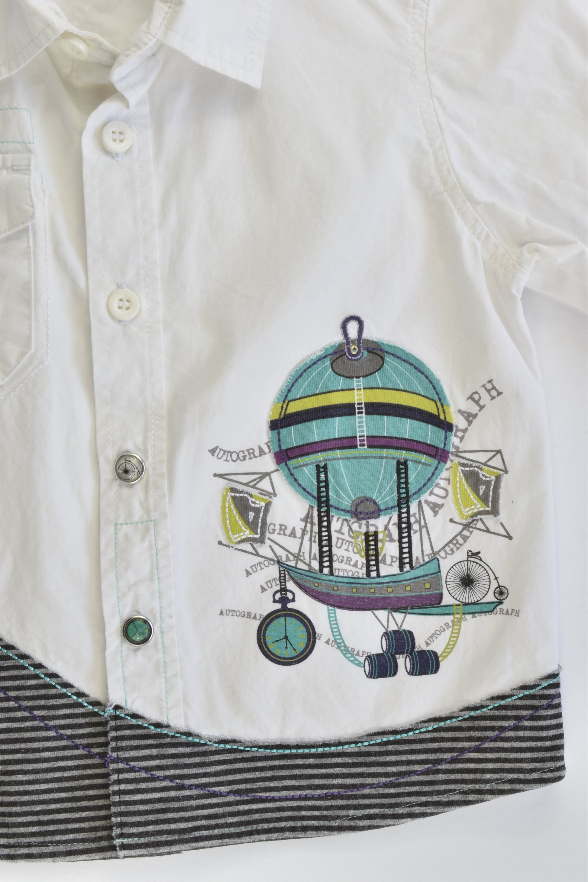 Autograph by Marcs & Spencer Size 1-2 (90 cm) Hot Air Balloon Collared Shirt