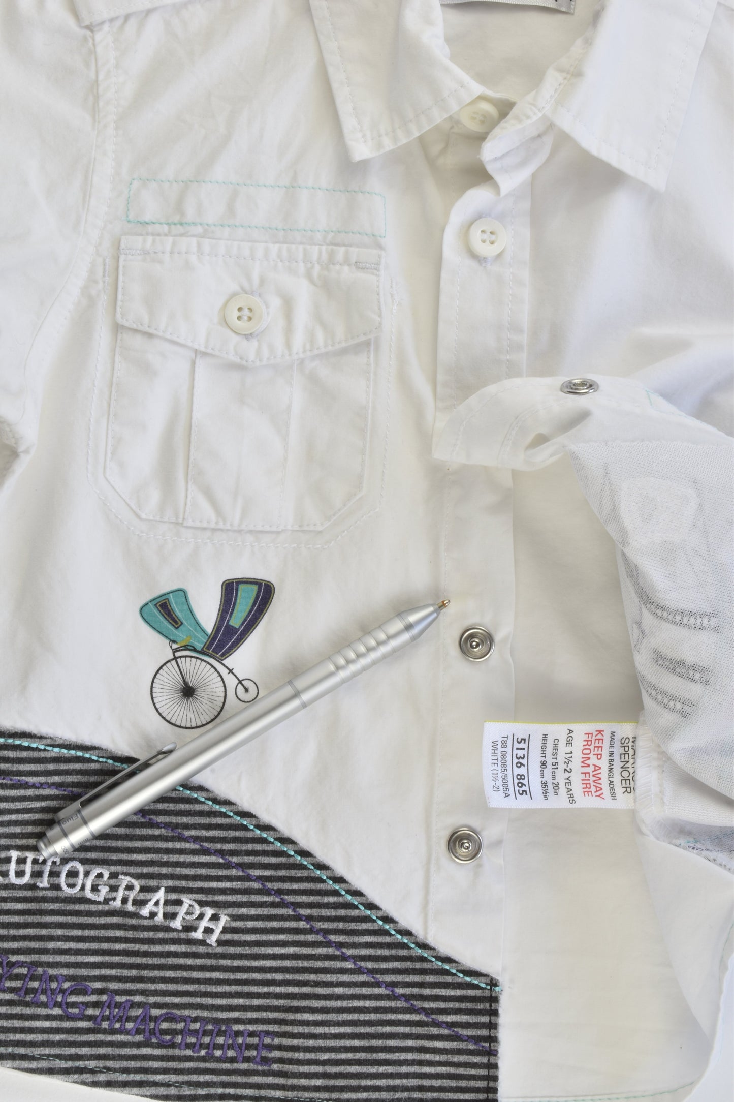 Autograph by Marcs & Spencer Size 1-2 (90 cm) Hot Air Balloon Collared Shirt