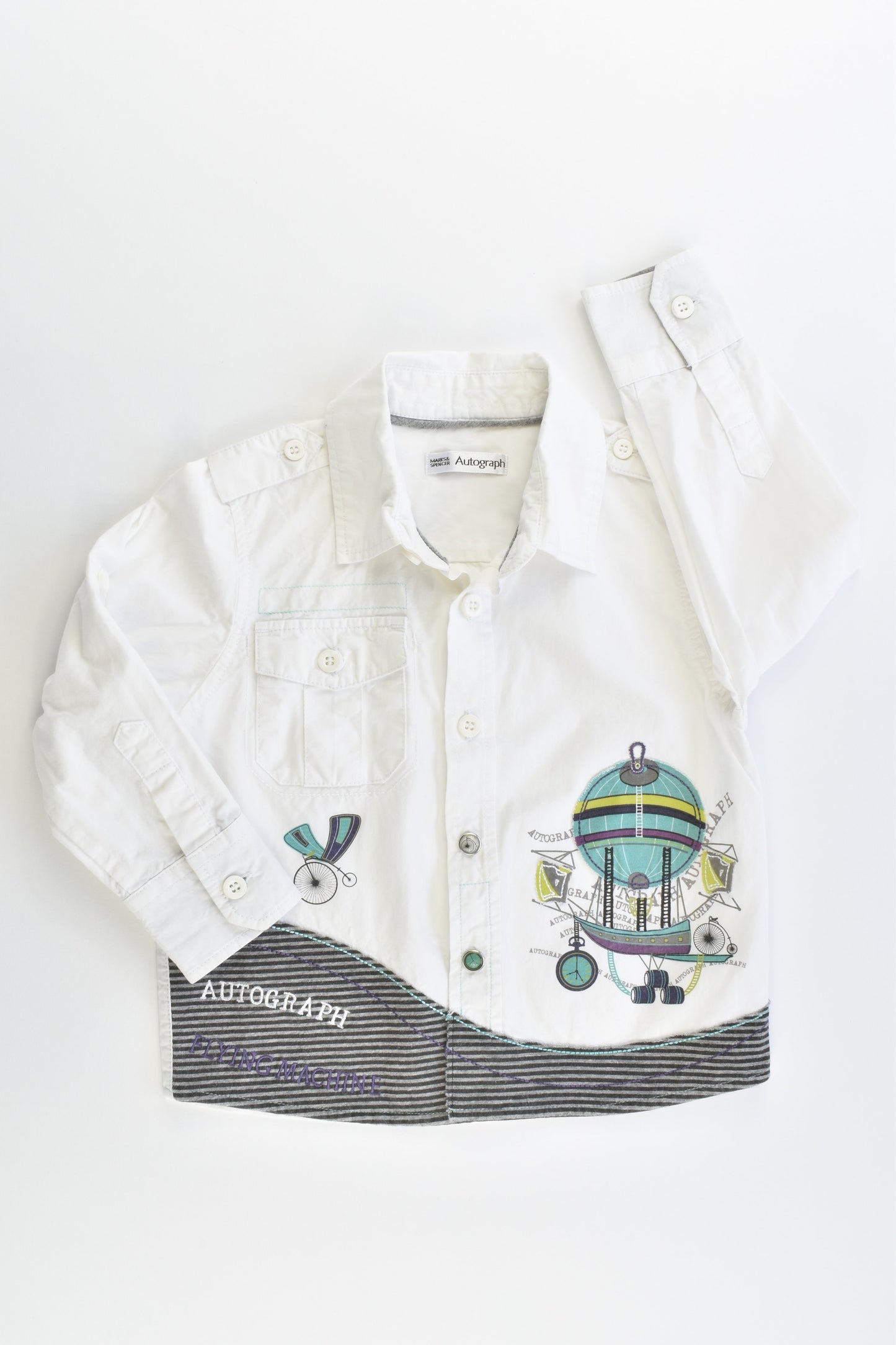 Autograph by Marcs & Spencer Size 1-2 (90 cm) Hot Air Balloon Collared Shirt