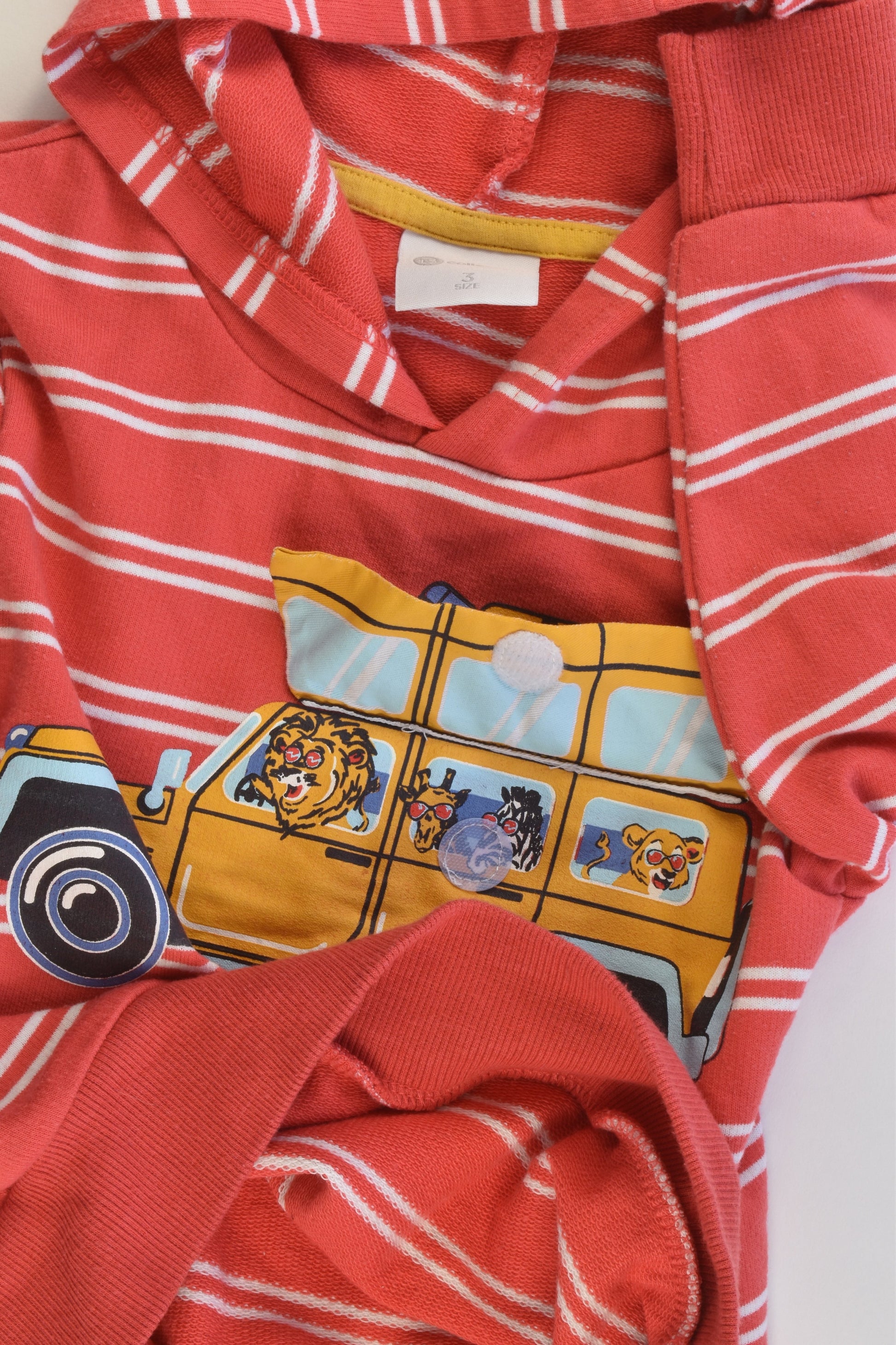 B Collection Size 3 Safari Animals Hooded Jumper