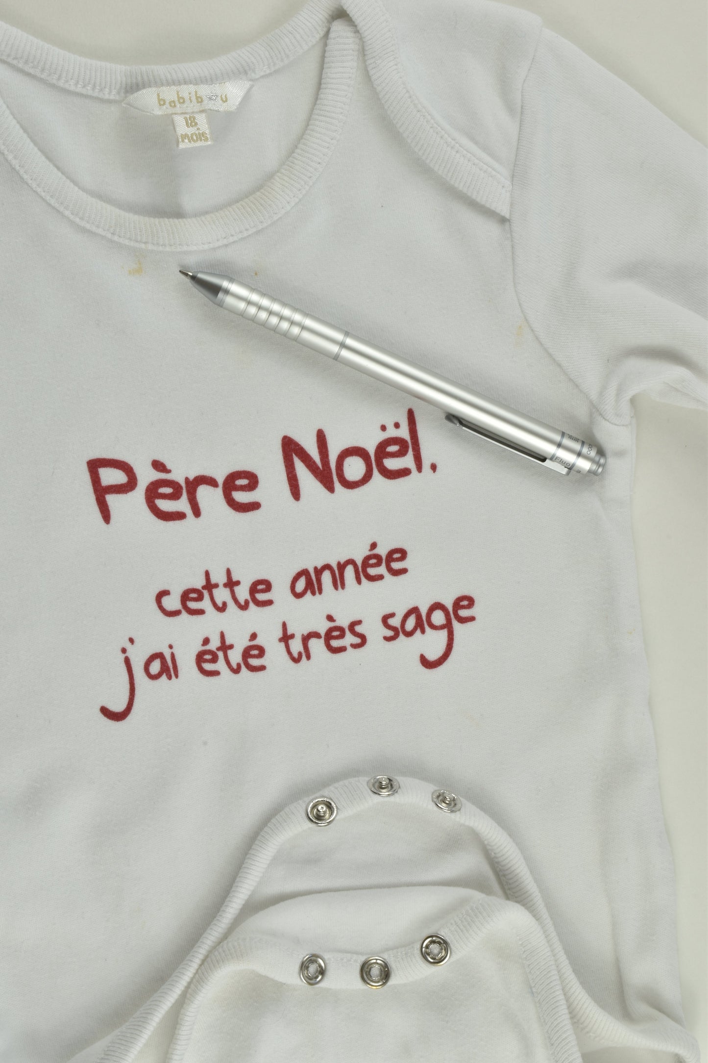 Babibou Size 1 (18 months) 'Pére Noël' Bodysuit