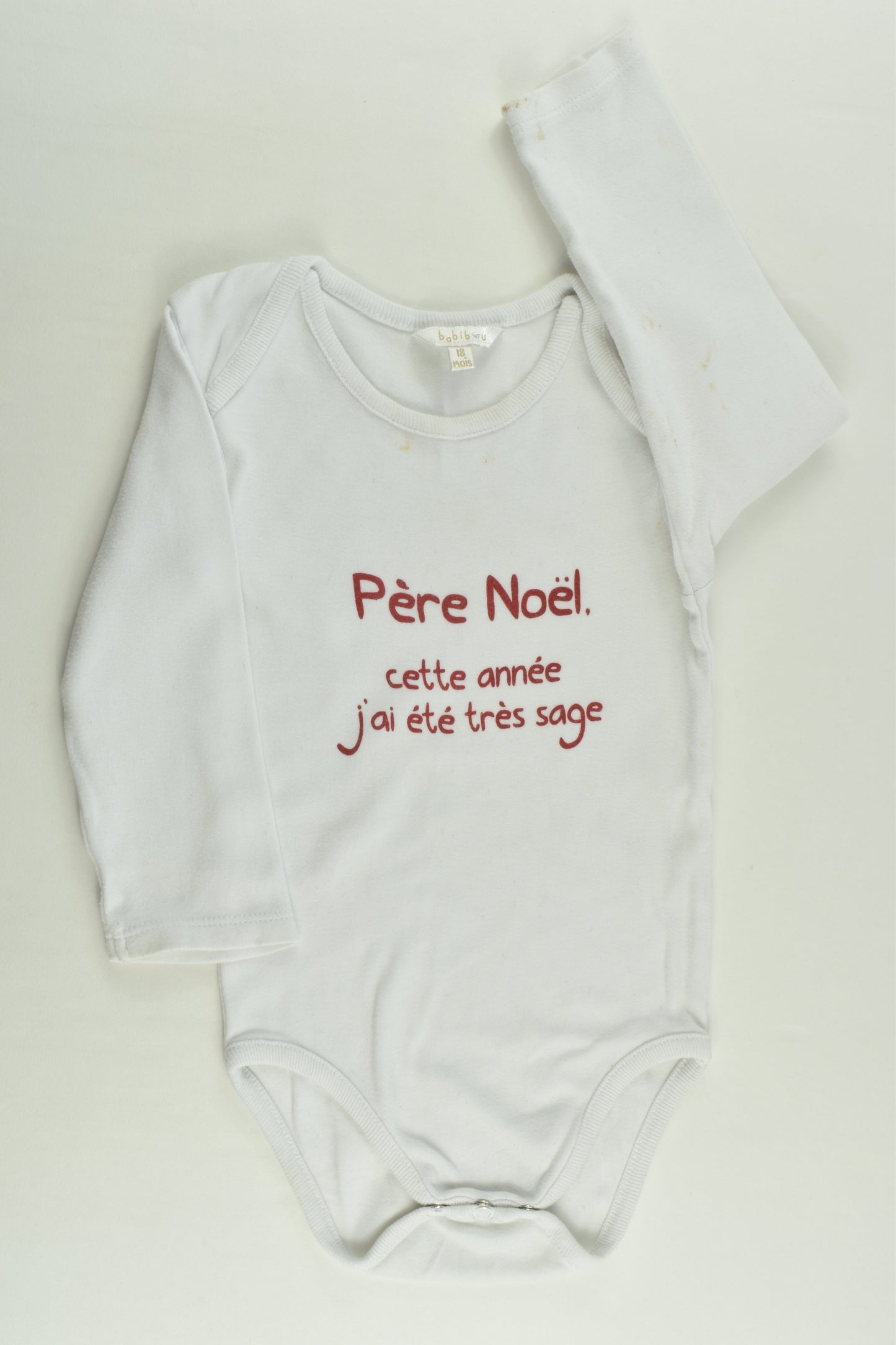 Babibou Size 1 (18 months) 'Pére Noël' Bodysuit