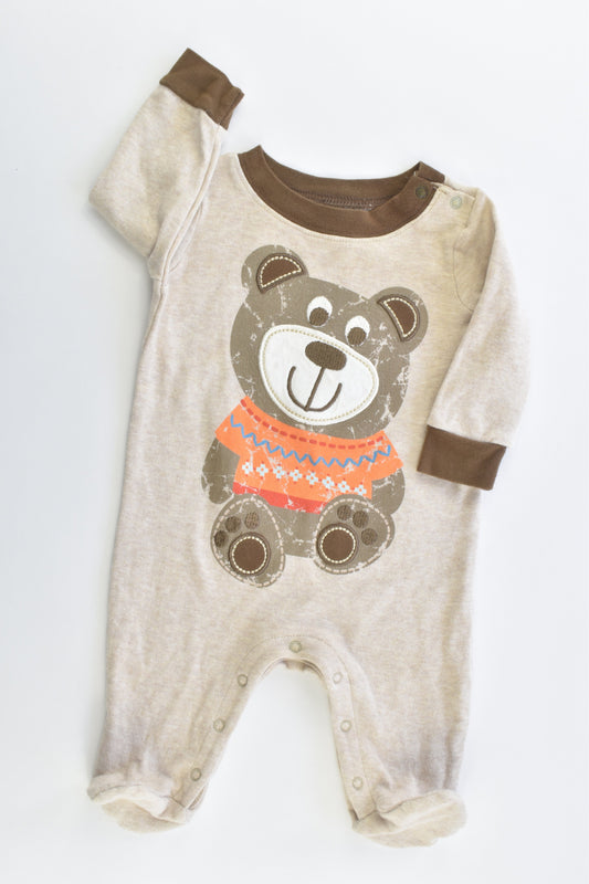 BabiesRus Size 000 (3 months, 53-61 cm) Teddy Bear Footed Romper