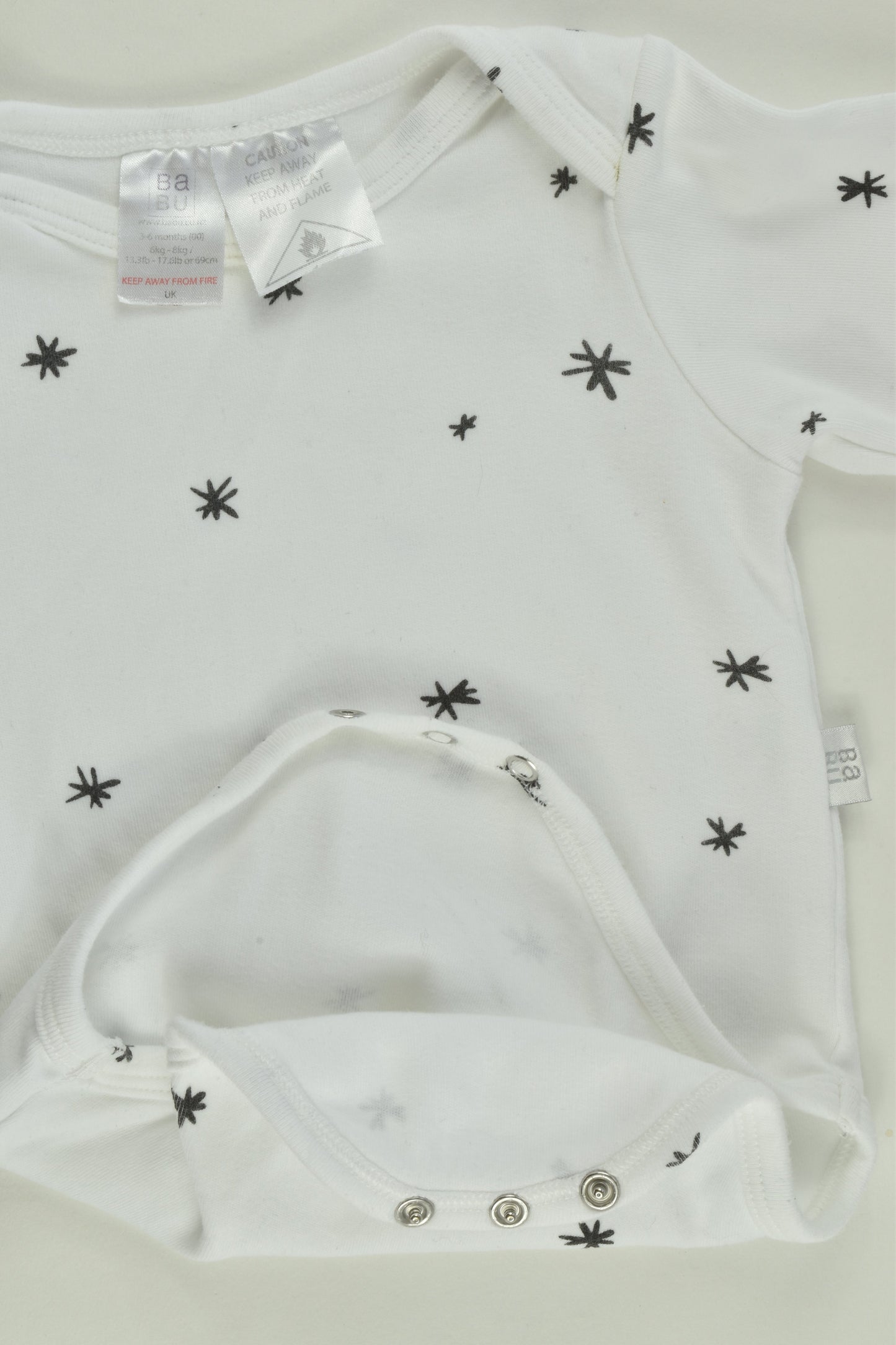 Babu Size 00 (3-6 months) Stars Bodysuit
