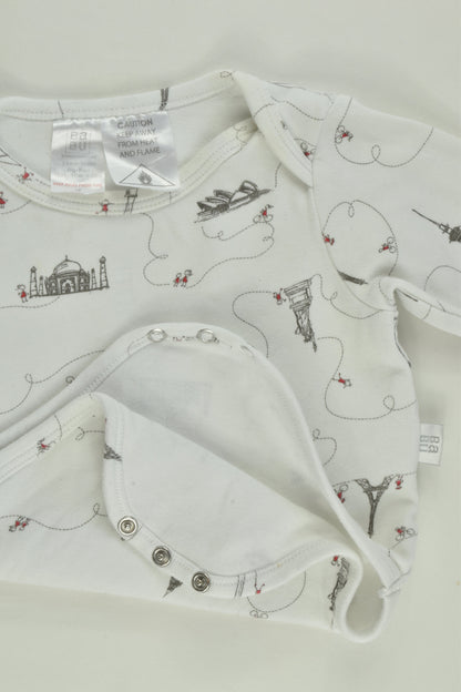 Babu Size 00 (3-6 months) World Cities Bodysuit