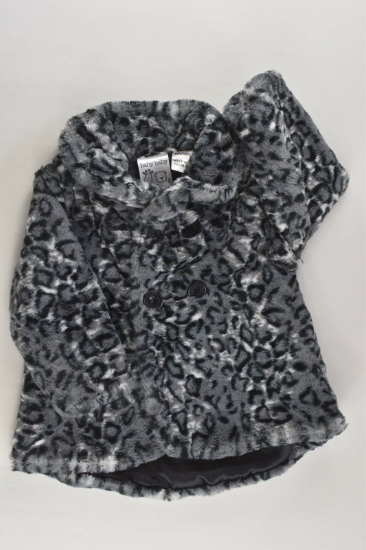 Baby Baby Size 0 Fluffy Leopard Print Jacket