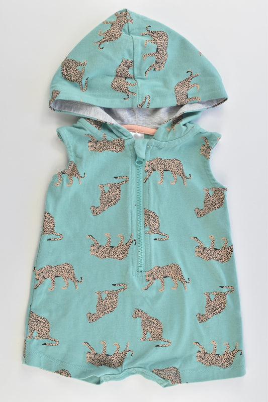 Baby Berry Size 00 (3-6 months) Leopard Hooded Playsuit