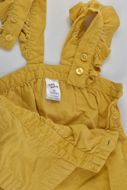 Baby Berry Size 00 (3-6 months) Lightweight Mustard Cord Overalls