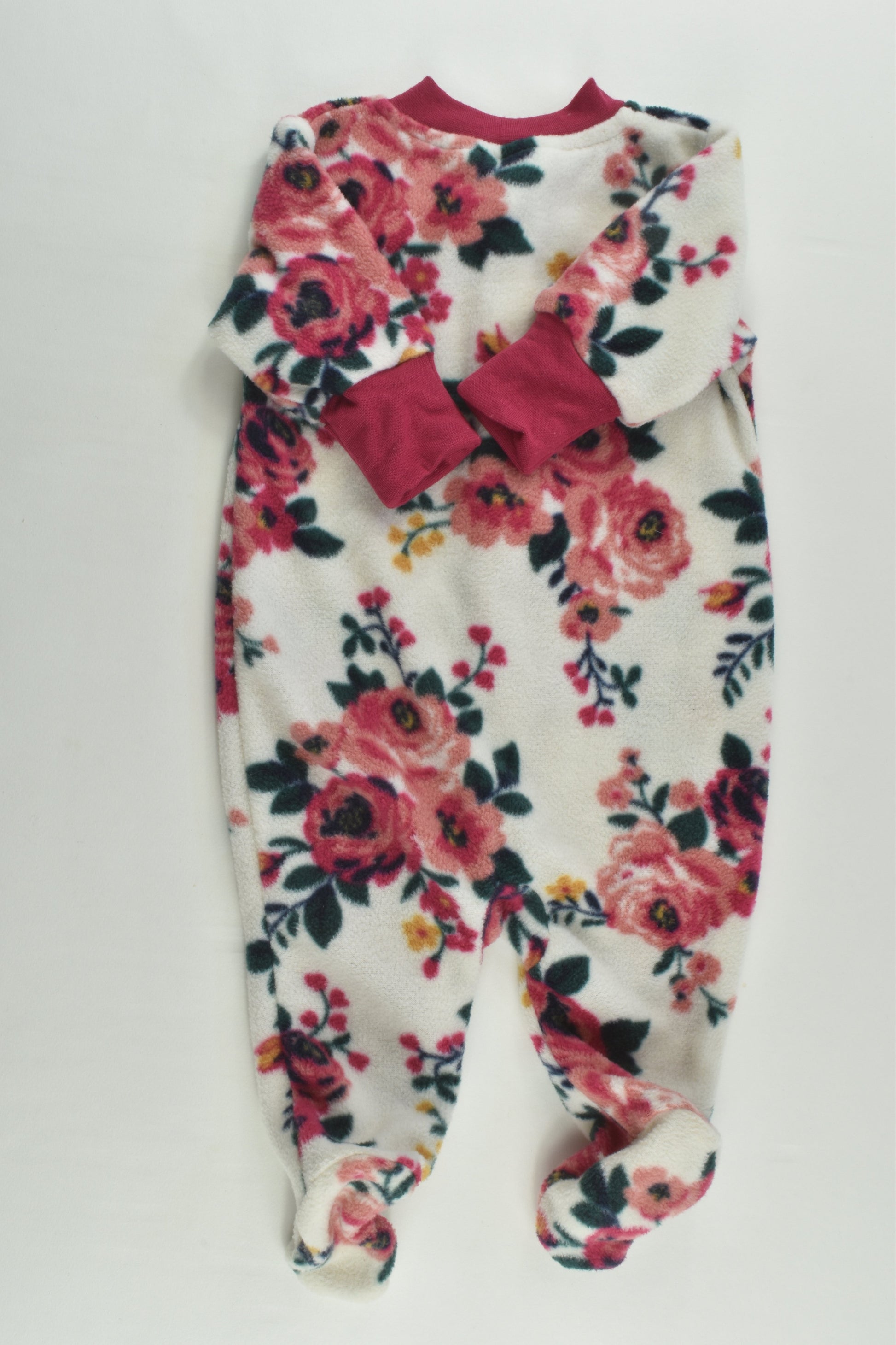 Baby Berry Size 000 Floral Footed Fleece Romper