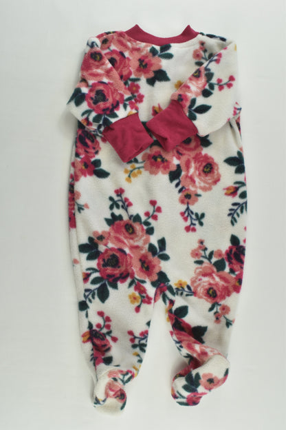 Baby Berry Size 000 Floral Footed Fleece Romper