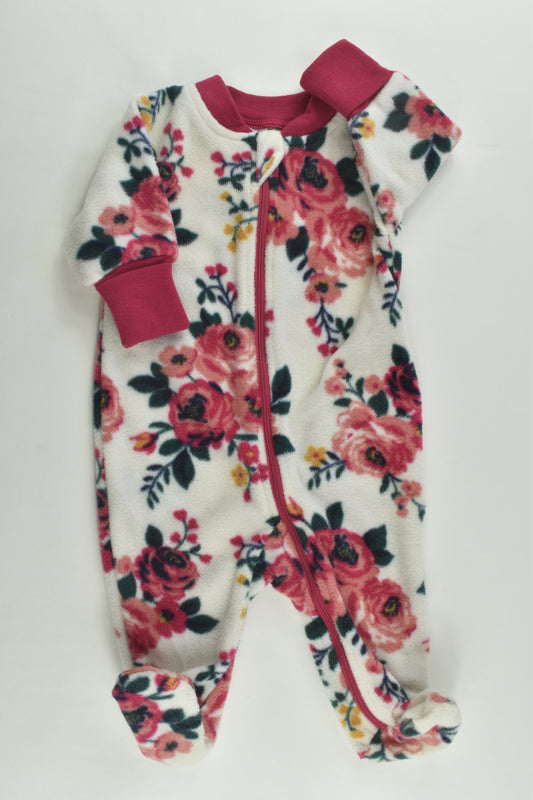 Baby Berry Size 000 Floral Footed Fleece Romper